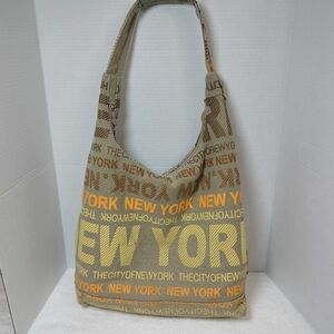 Robin Ruth Beige and Yellow New York Hobo Bag